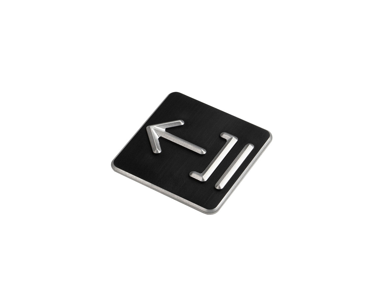 Handlaufschild flach Aluminium schwarz eloxiert gefräst nach Ö V2105 AUSGANG / NOTAUSGANG