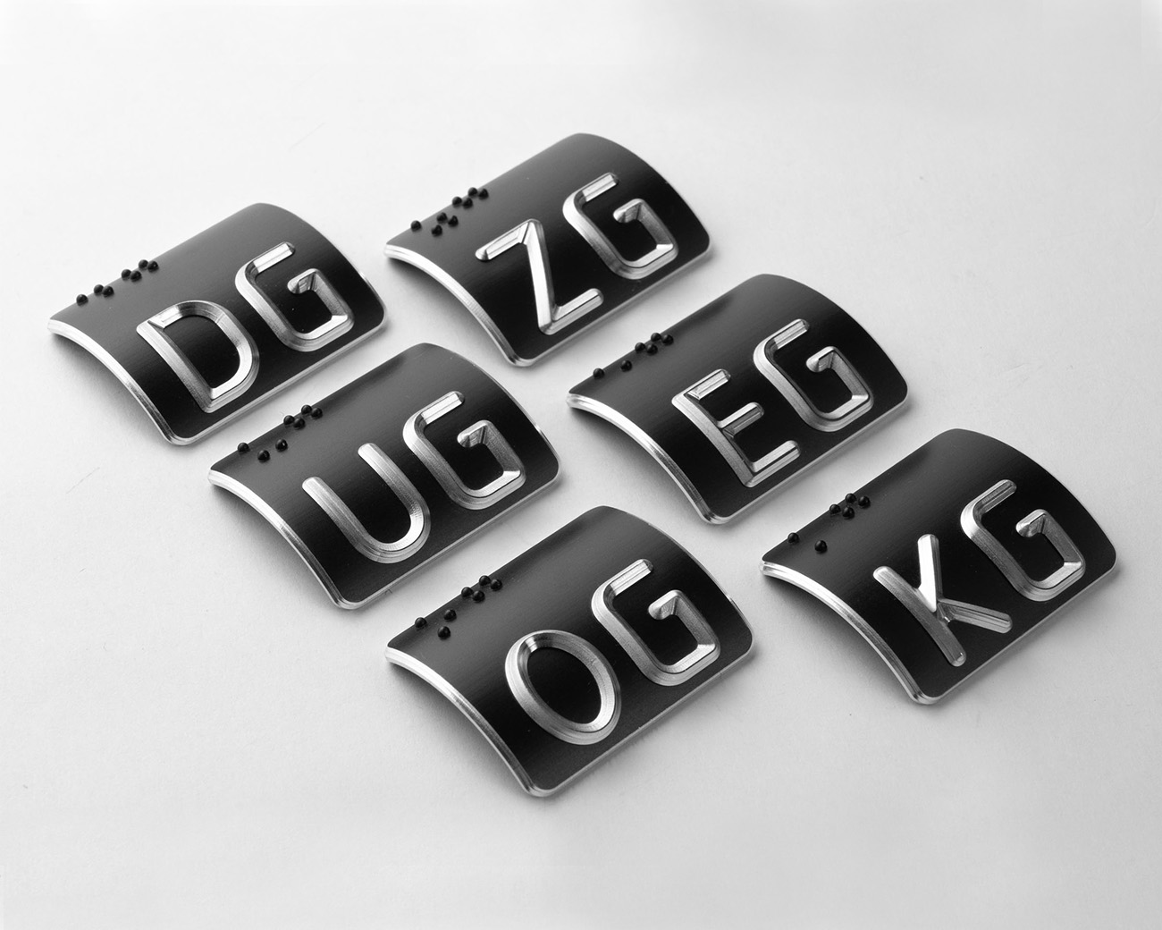 Handlaufschild rund Ø 40mm Aluminium schwarz eloxiert gefräst nach Ö V2105