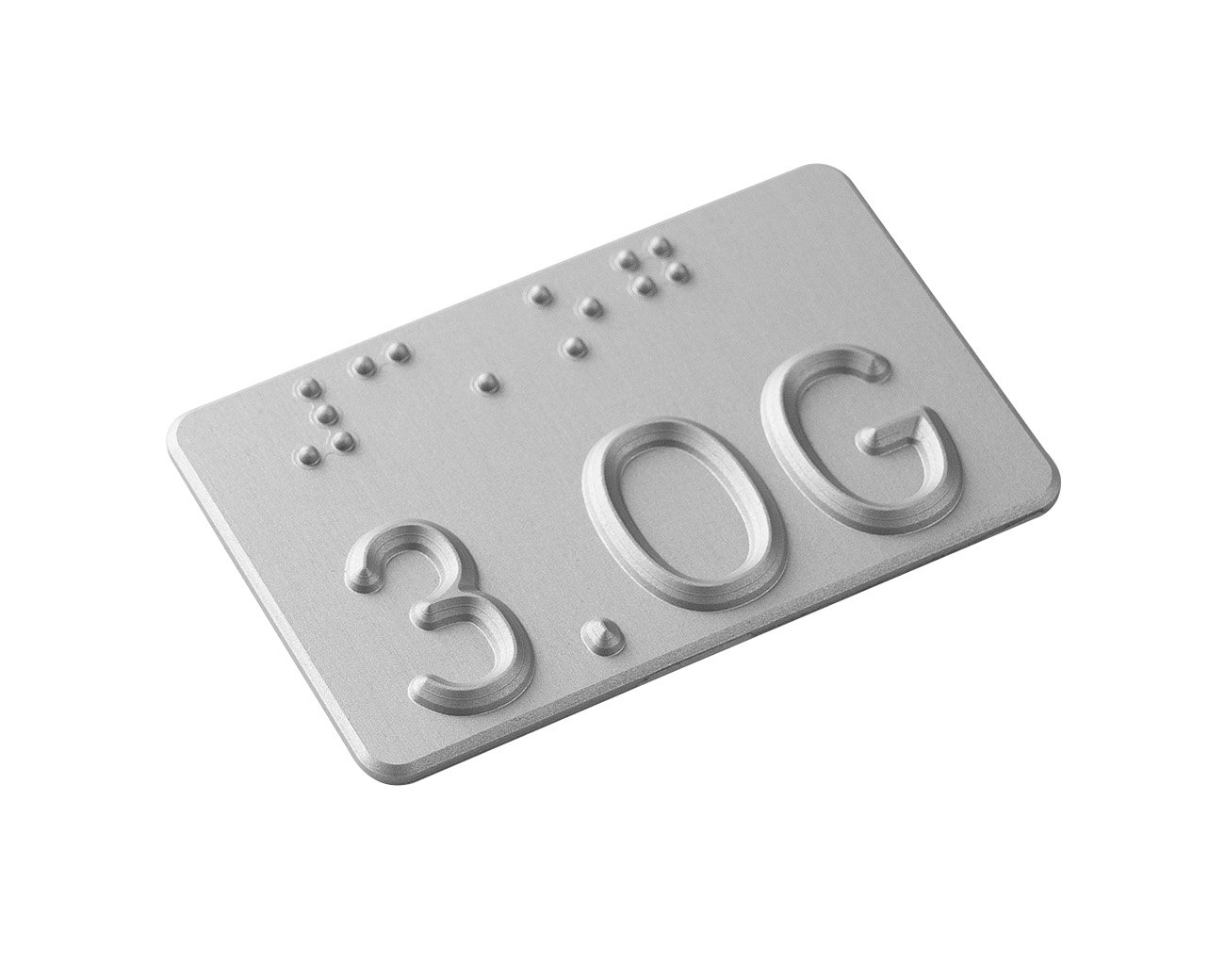 Handlaufschild flach Aluminium silber eloxiert gefräst nach DIN32986