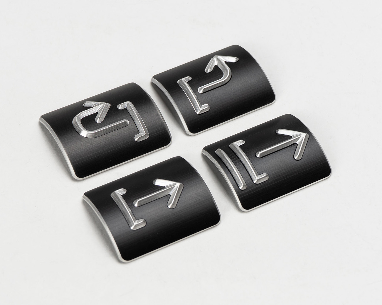 Handlaufschild rund Ø 40mm Aluminium schwarz eloxiert gefräst nach Ö V2105 AUSGANG / NOTAUSGANG