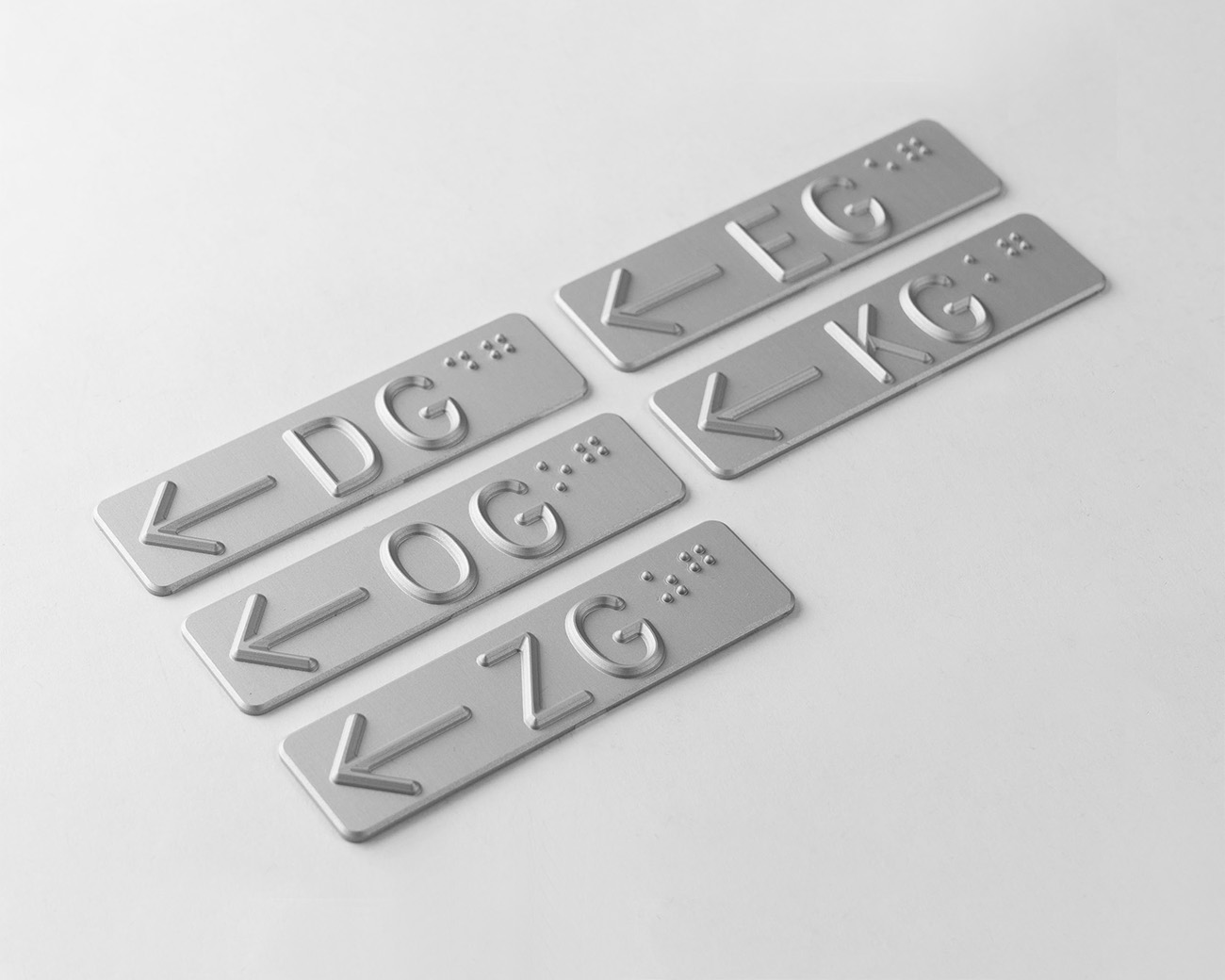 Handlaufschild flach Aluminium silber eloxiert gefräst nach DIN32986