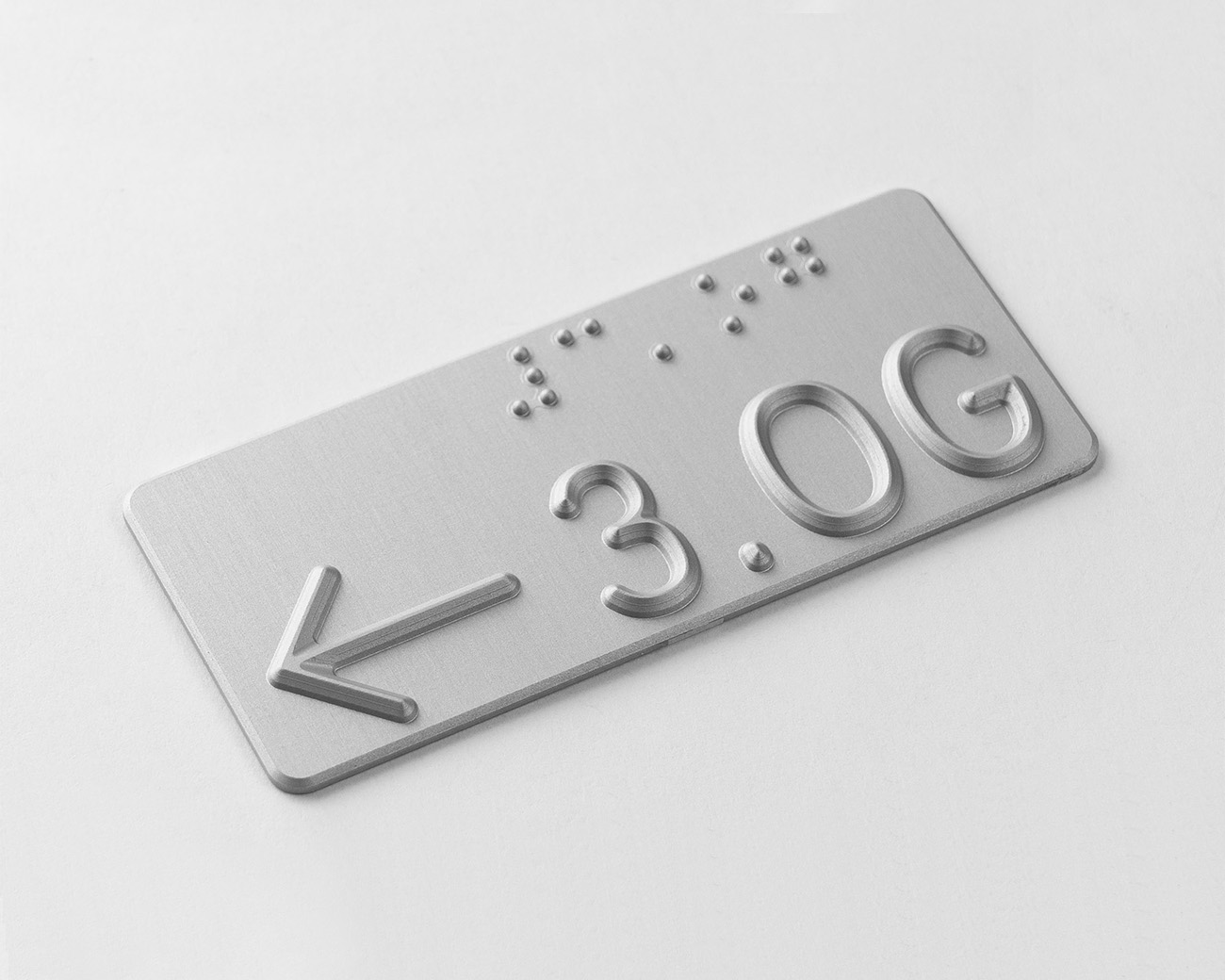 Handlaufschild flach Aluminium silber eloxiert gefräst nach DIN32986