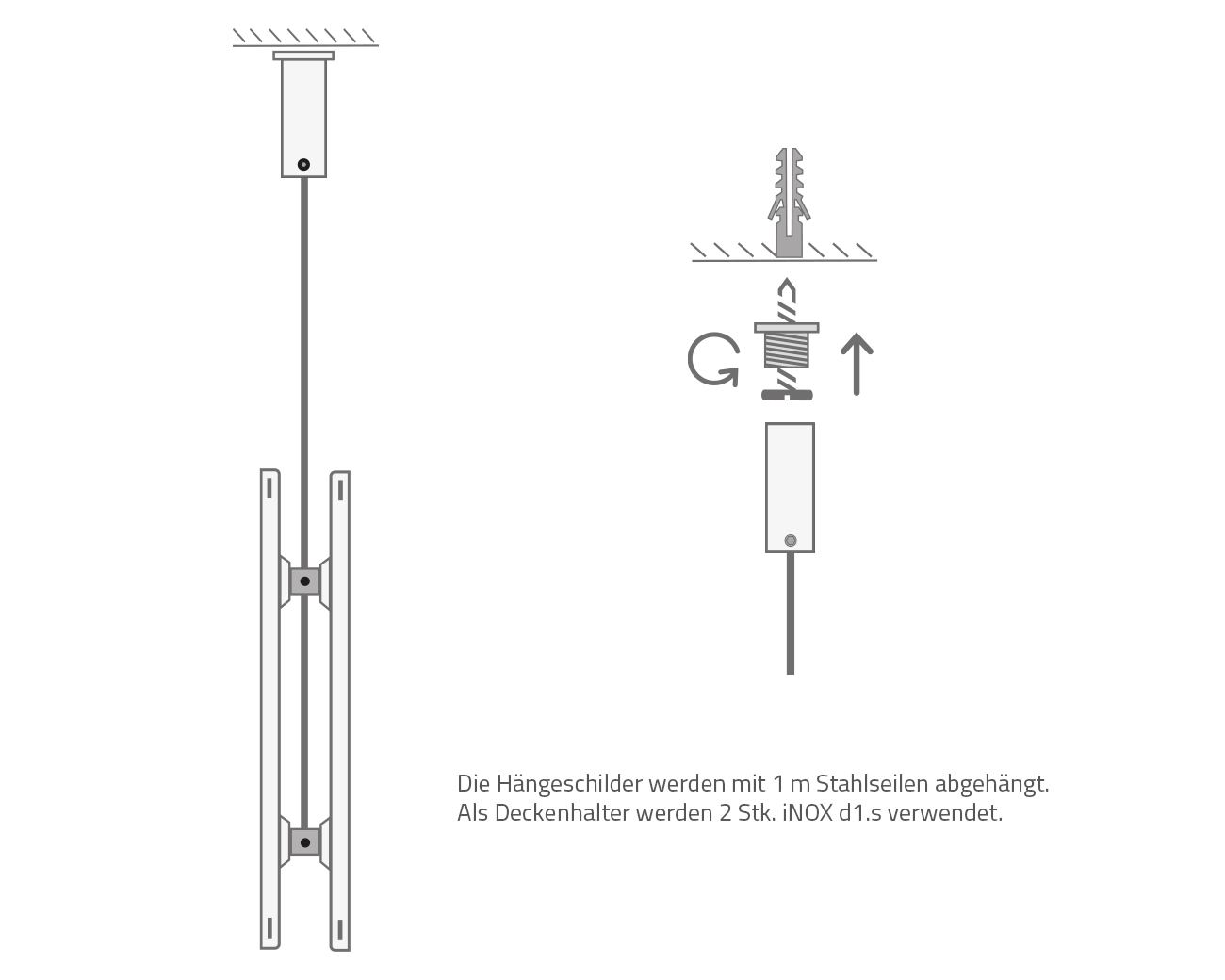 Hängeschild beidseitig NIRO.clic