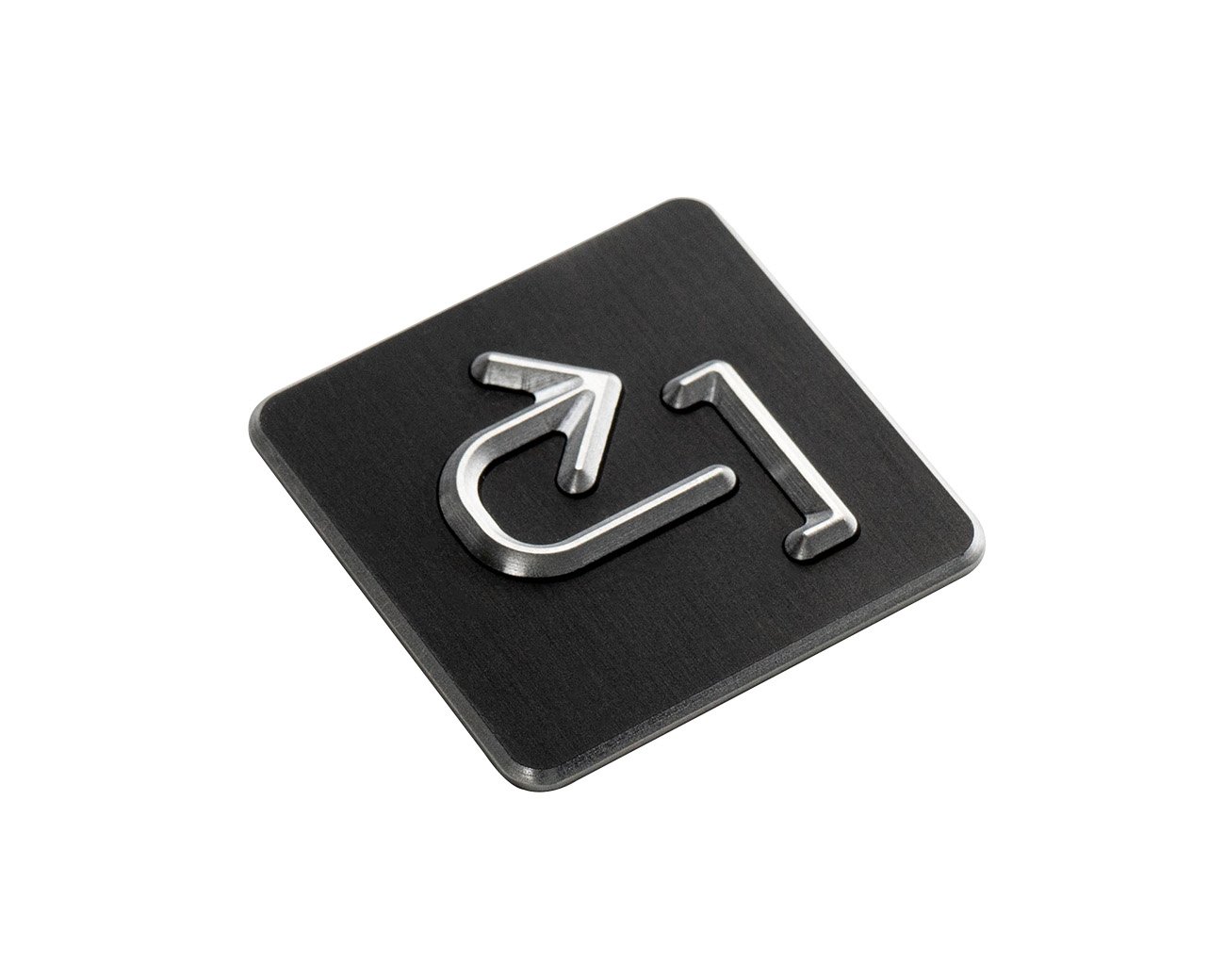 Handlaufschild flach Aluminium schwarz eloxiert gefräst nach Ö V2105 AUSGANG / NOTAUSGANG
