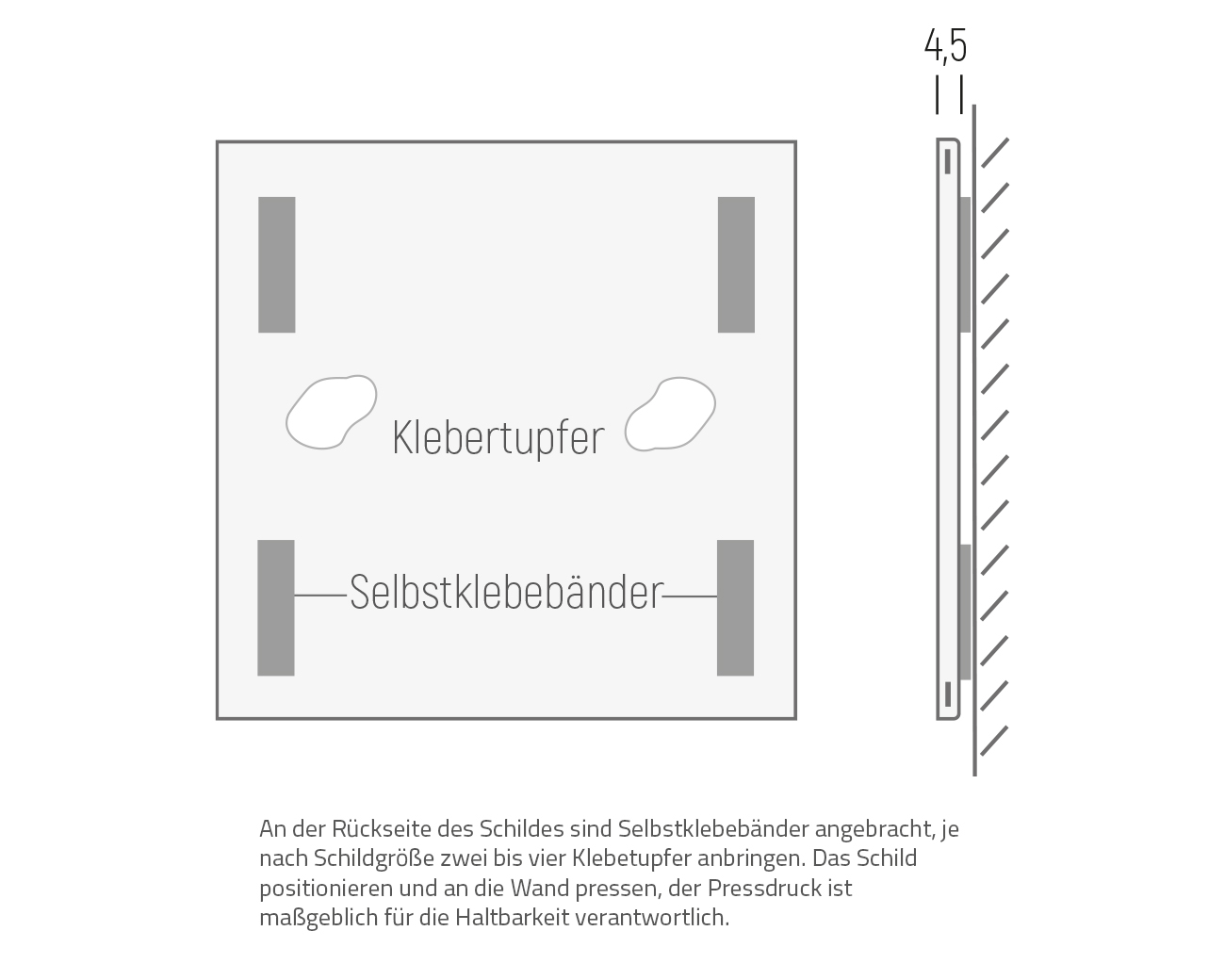 Türschild NIRO.clic - Klebemontage