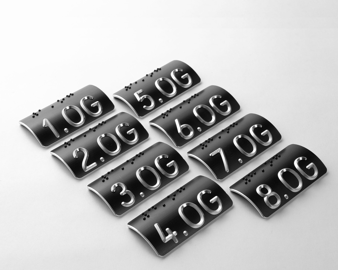 Handlaufschild rund Ø 40mm Aluminium schwarz eloxiert gefräst nach DIN32986
