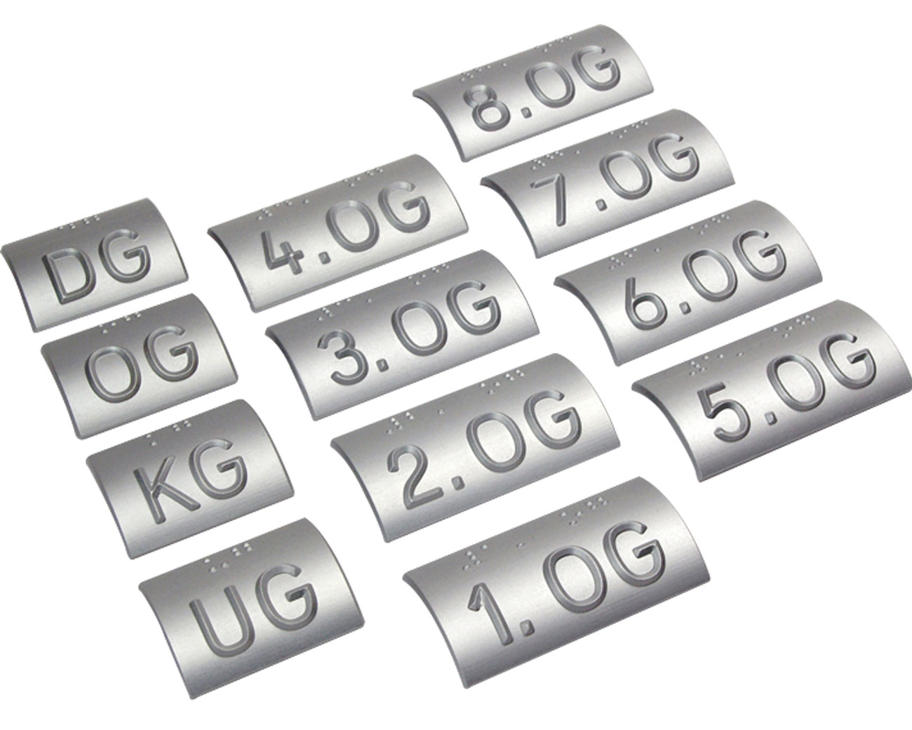 Handlaufschild rund Ø 40mm Aluminium silber eloxiert gefräst nach DIN32986