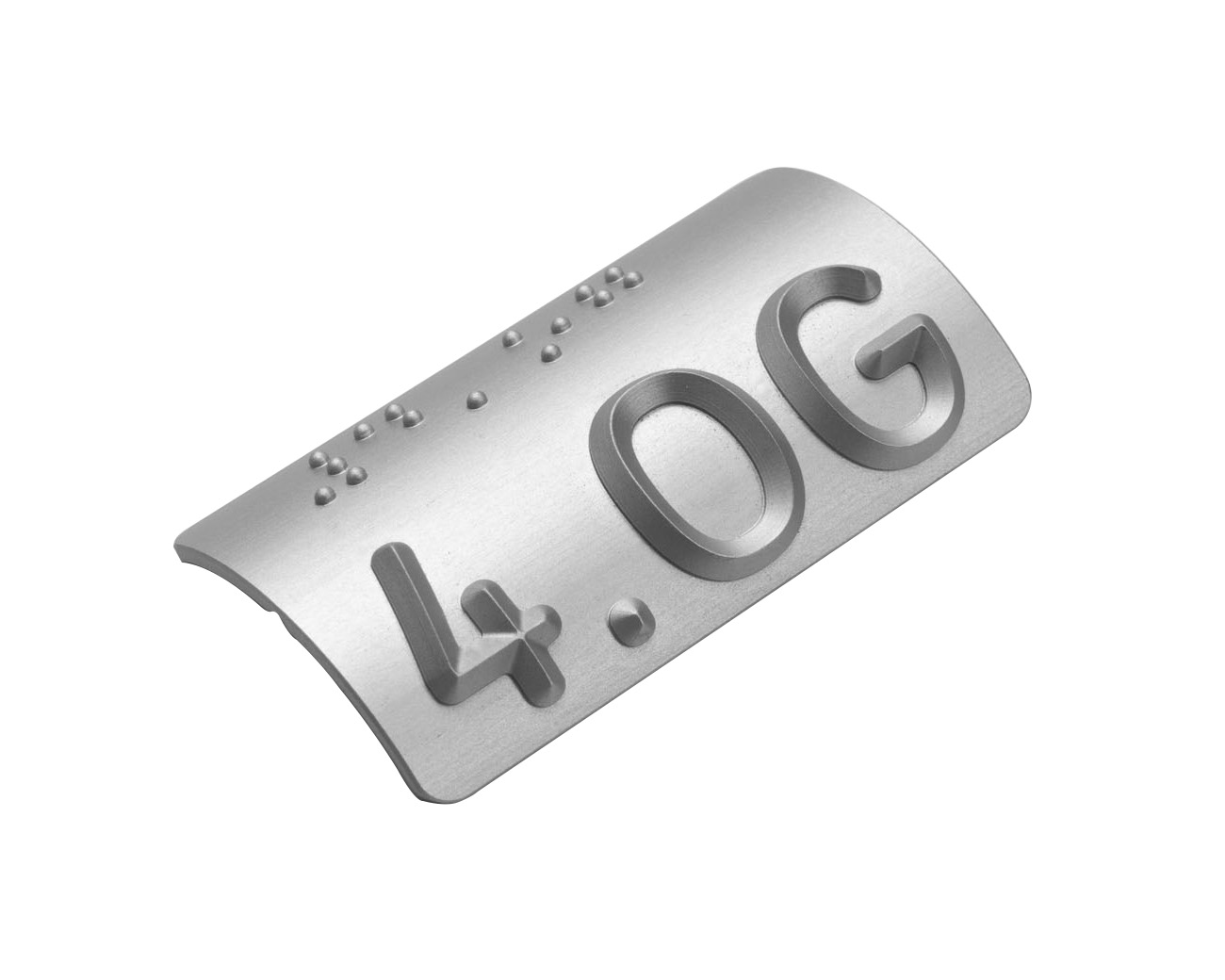 Handlaufschild rund Ø 40mm Aluminium silber eloxiert gefräst nach DIN32986