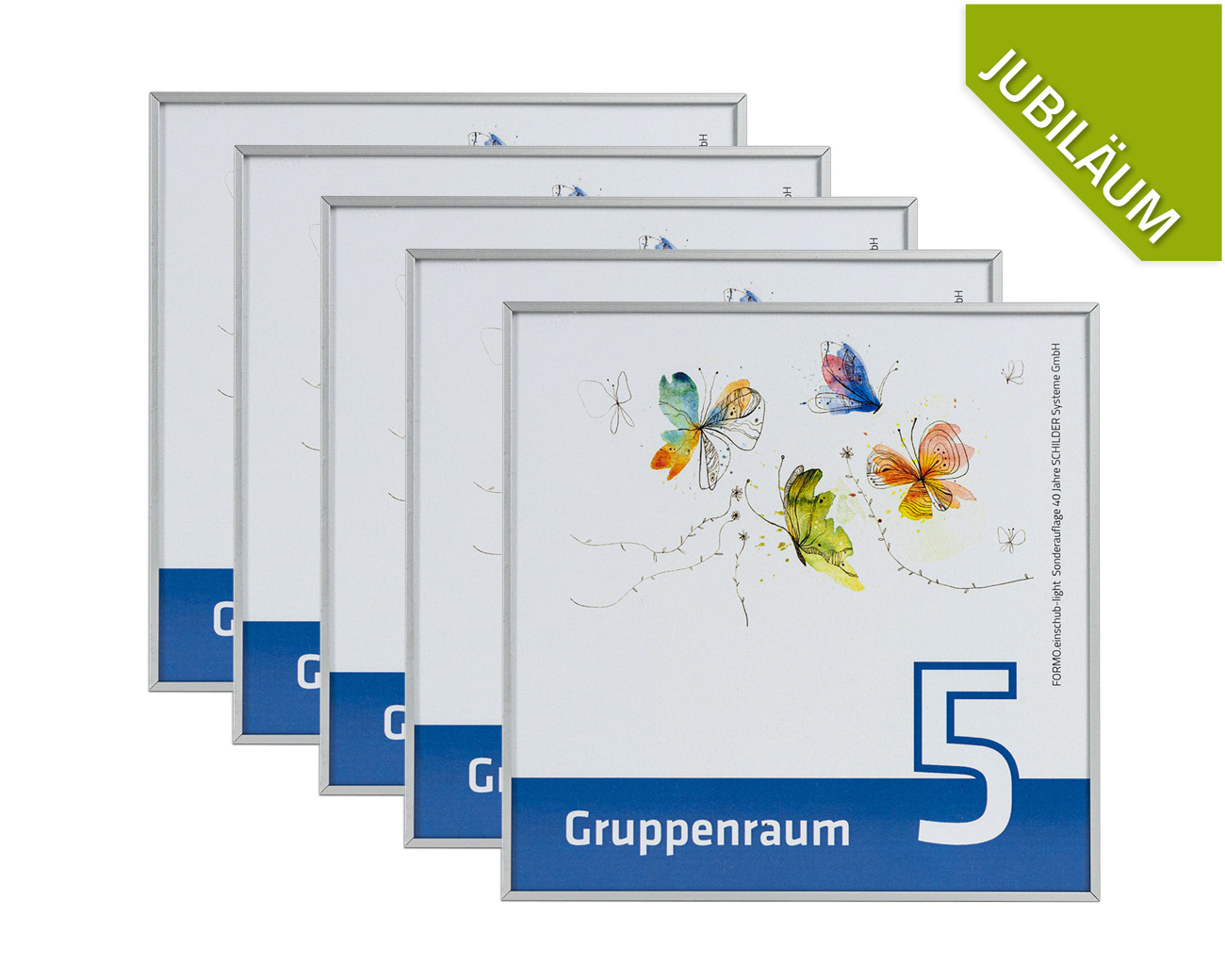Türschild FORMO.einschub-light - 5 Stück - JUBILÄUMSSCHILD