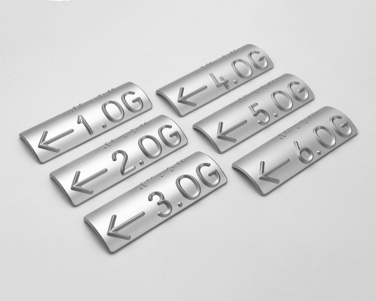 Handlaufschild rund Ø 40mm Aluminium silber eloxiert gefräst nach DIN32986