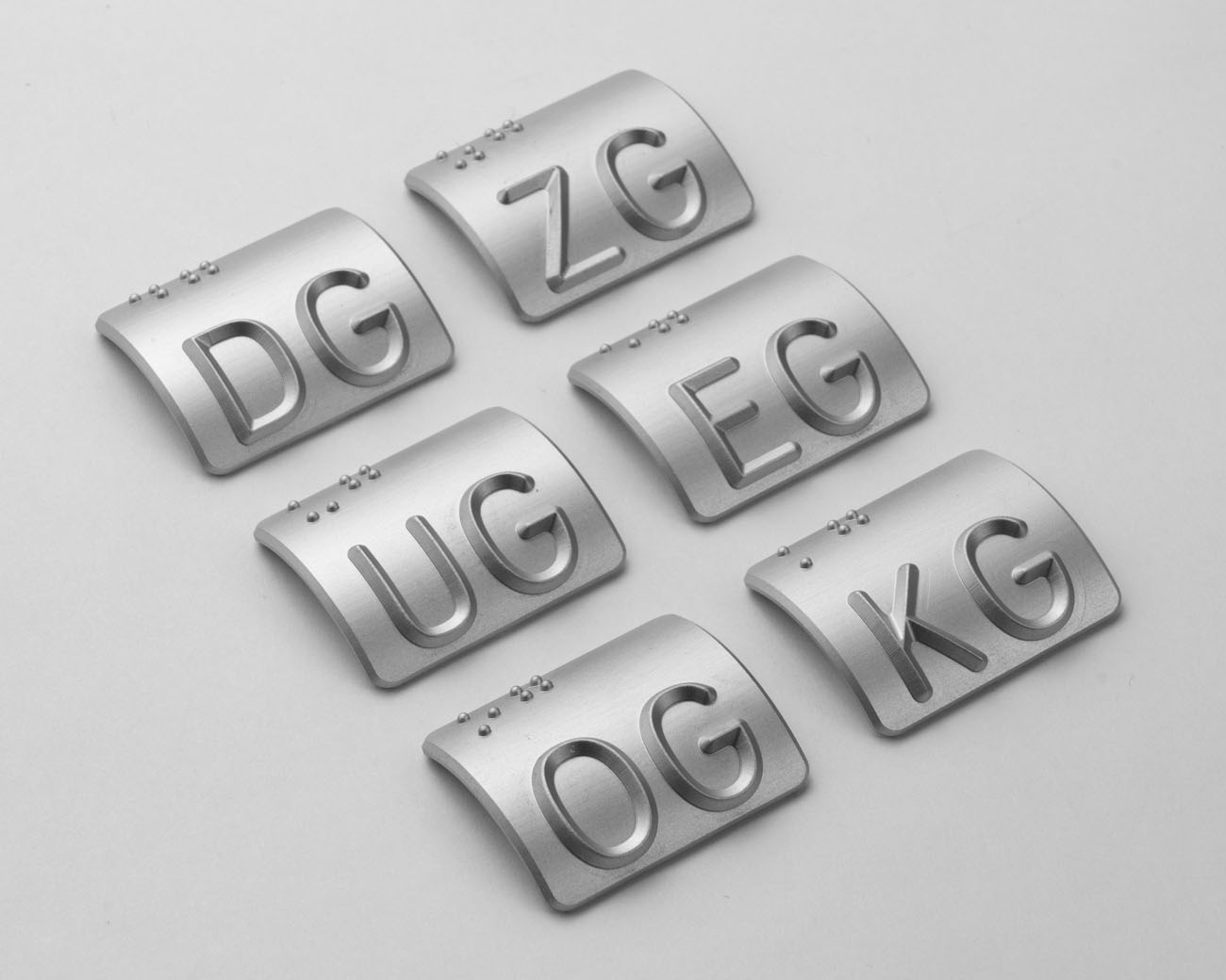 Handlaufschild rund Ø 40mm Aluminium silber eloxiert gefräst nach DIN32986