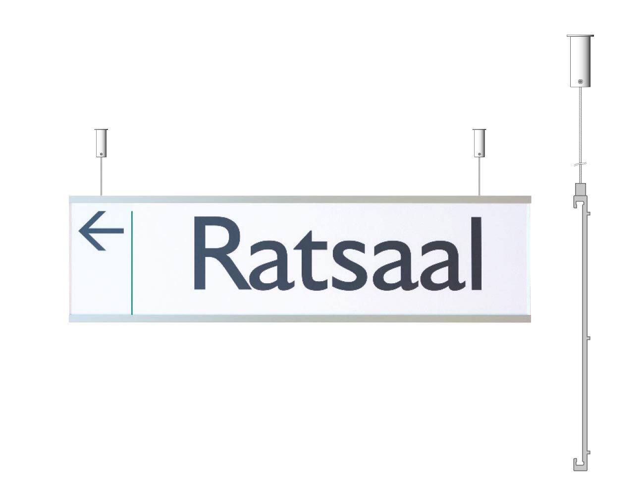 Hängeschild KRISTALLINO.s - einseitig 